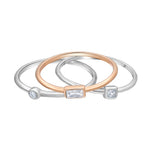 Load image into Gallery viewer, Sterling Silver Tri Tone Sparkle Accent Ring Set

