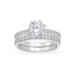 Load image into Gallery viewer, Sterling Silver CZ Love Band Ring Set
