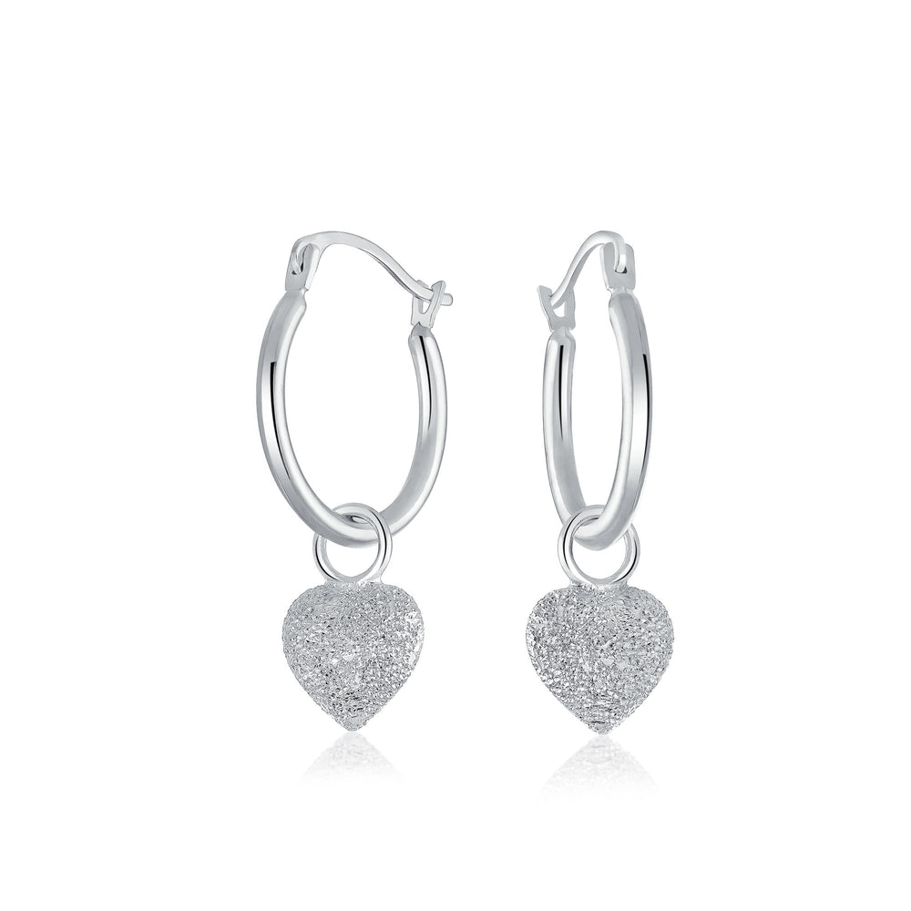 Italian 14K Gold Heart Hoop Earrings