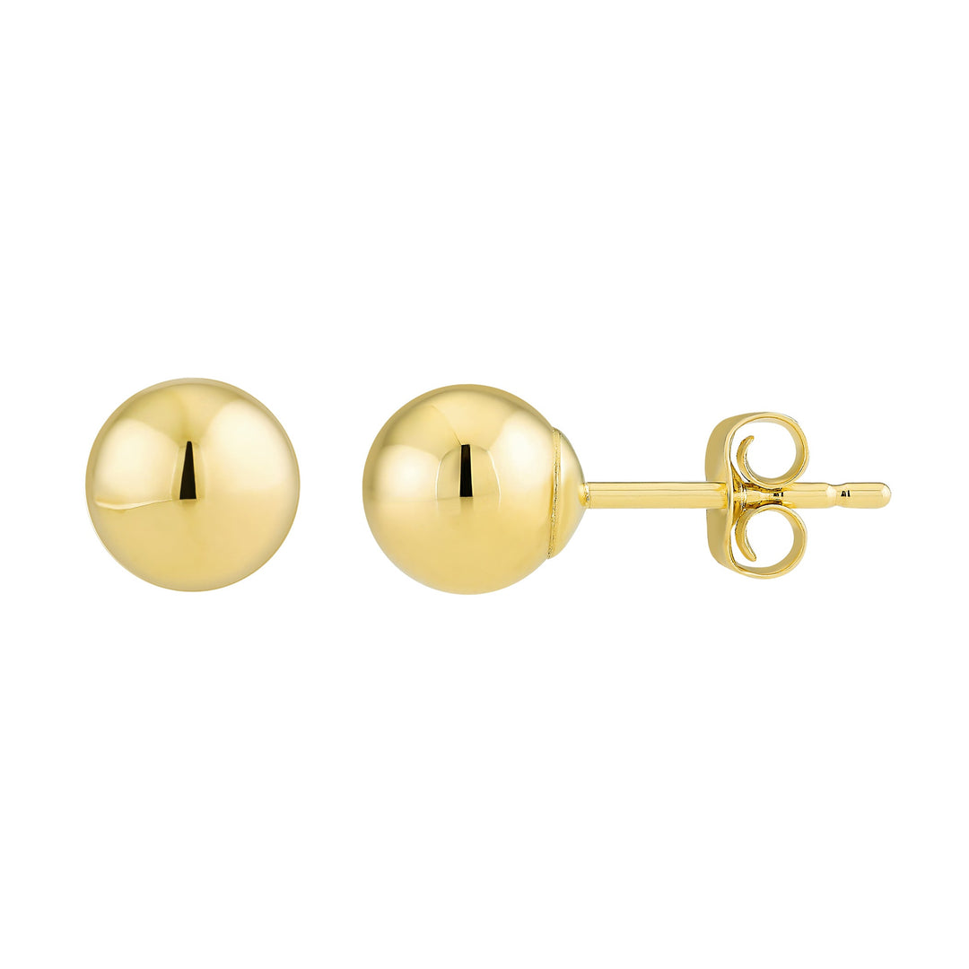 10K Yellow Gold Petite Round 5mm Modern Stud Earrings