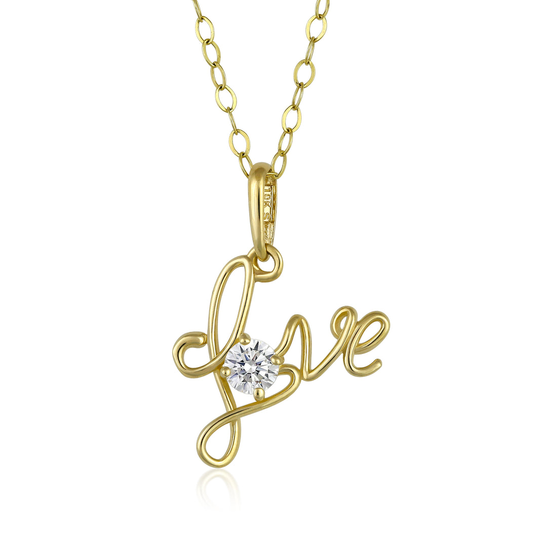 10K Yellow Gold True Love Pendant Charm