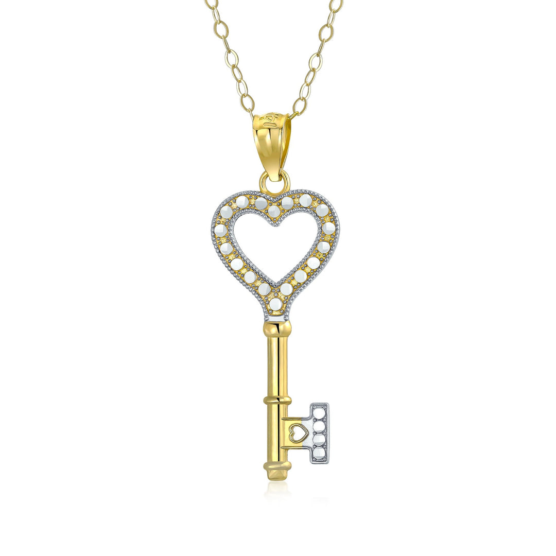 10K Yellow Gold Keys to the Future Charm Pendant