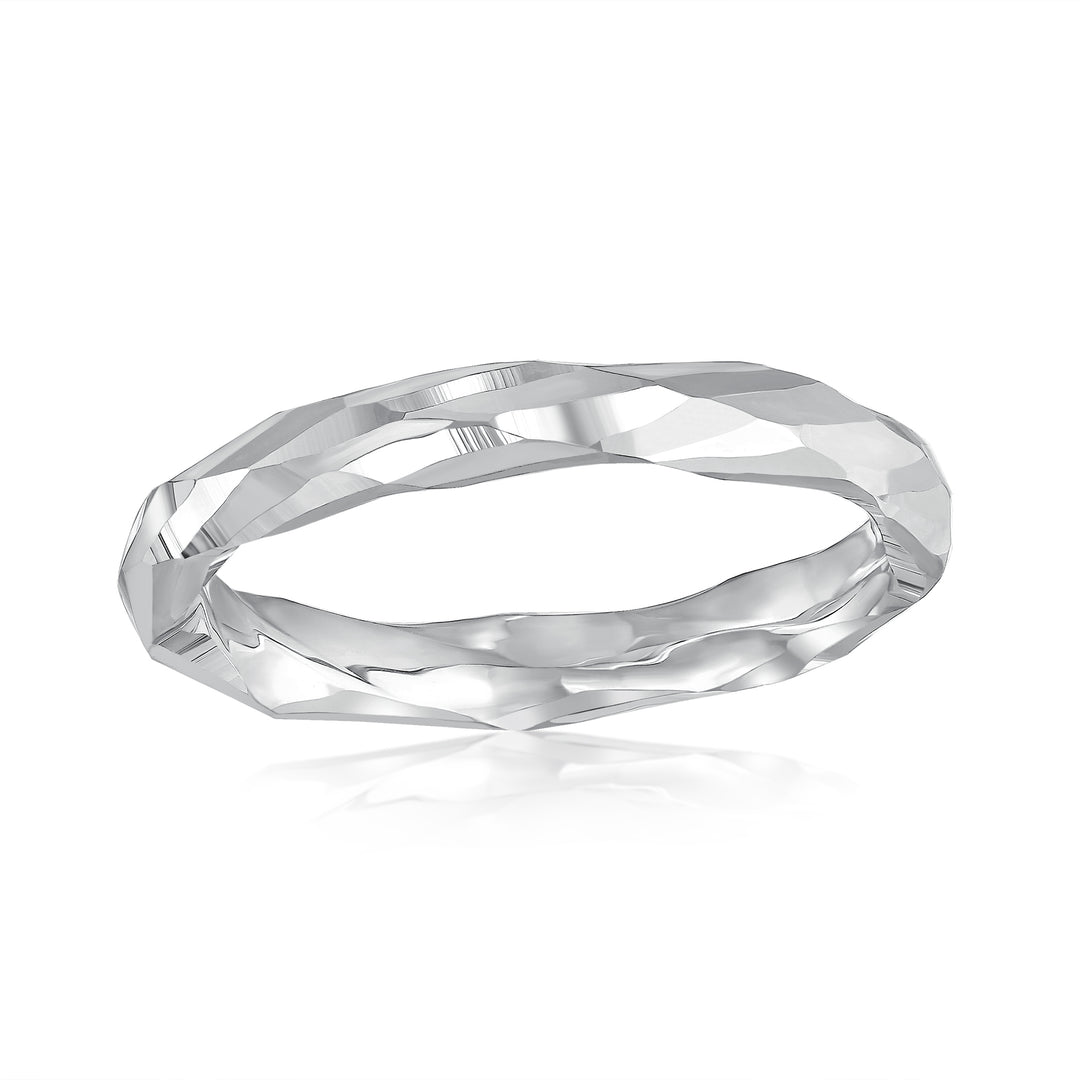 10K White Gold Basic Band Ring