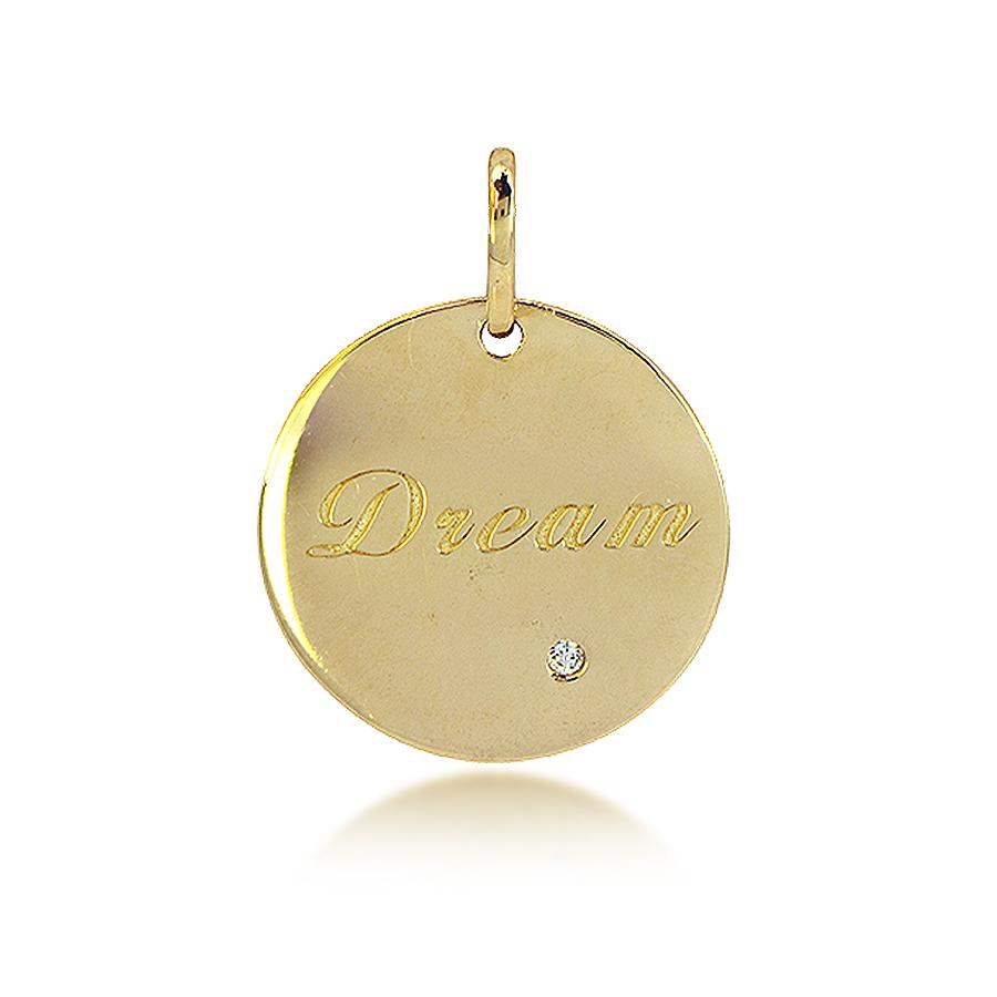 10K Yellow Gold Dream CZ Charm Pendant