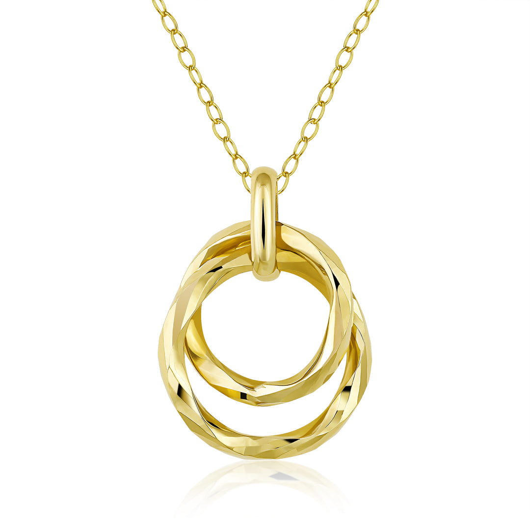 10K Yellow Gold Circles Pendant