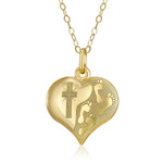 Load image into Gallery viewer, 10K Yellow Gold Heart Cross Pendant Necklace
