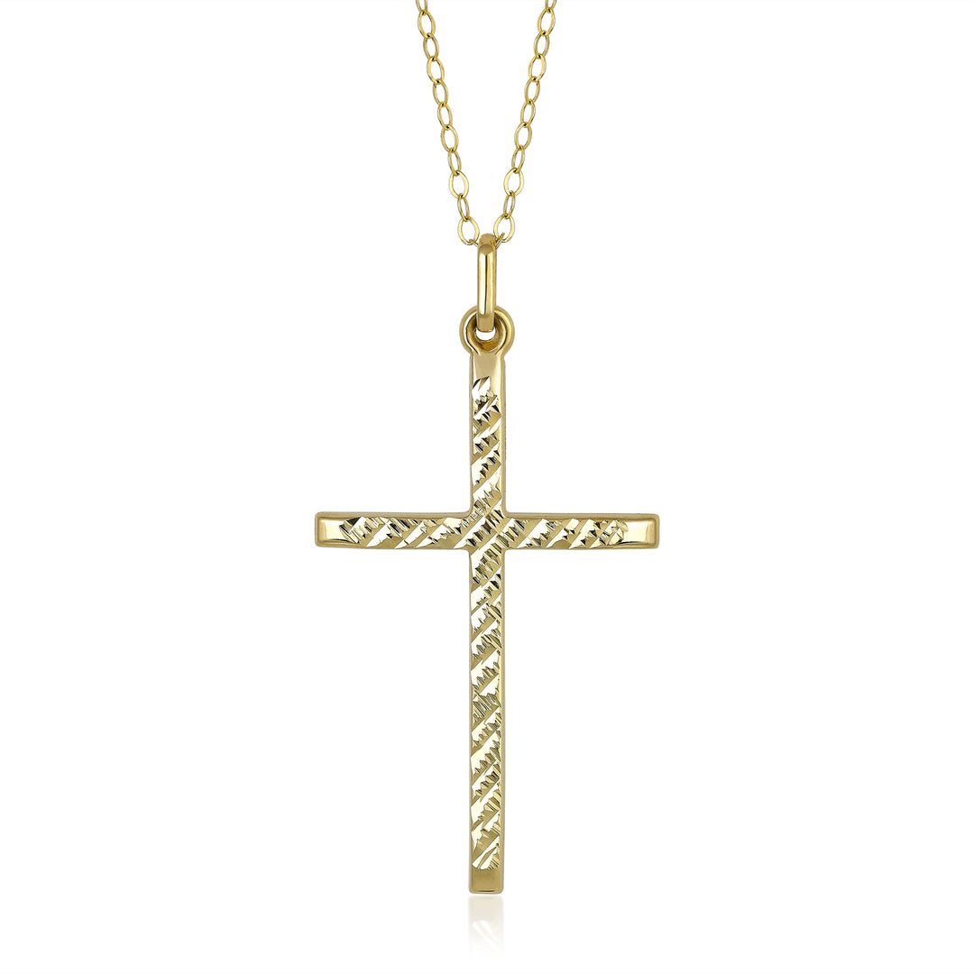 10K Yellow Gold Modern Point Cross