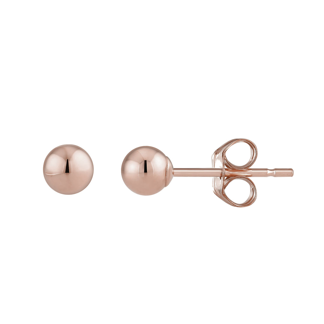 14K Rose Gold 3mm Ball Stud Earrings