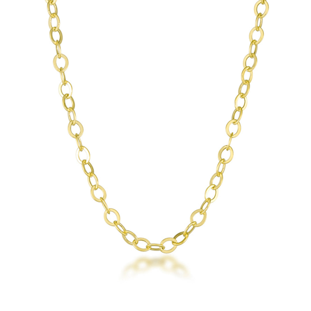 10K Yellow Gold Link Chain Necklace 18"