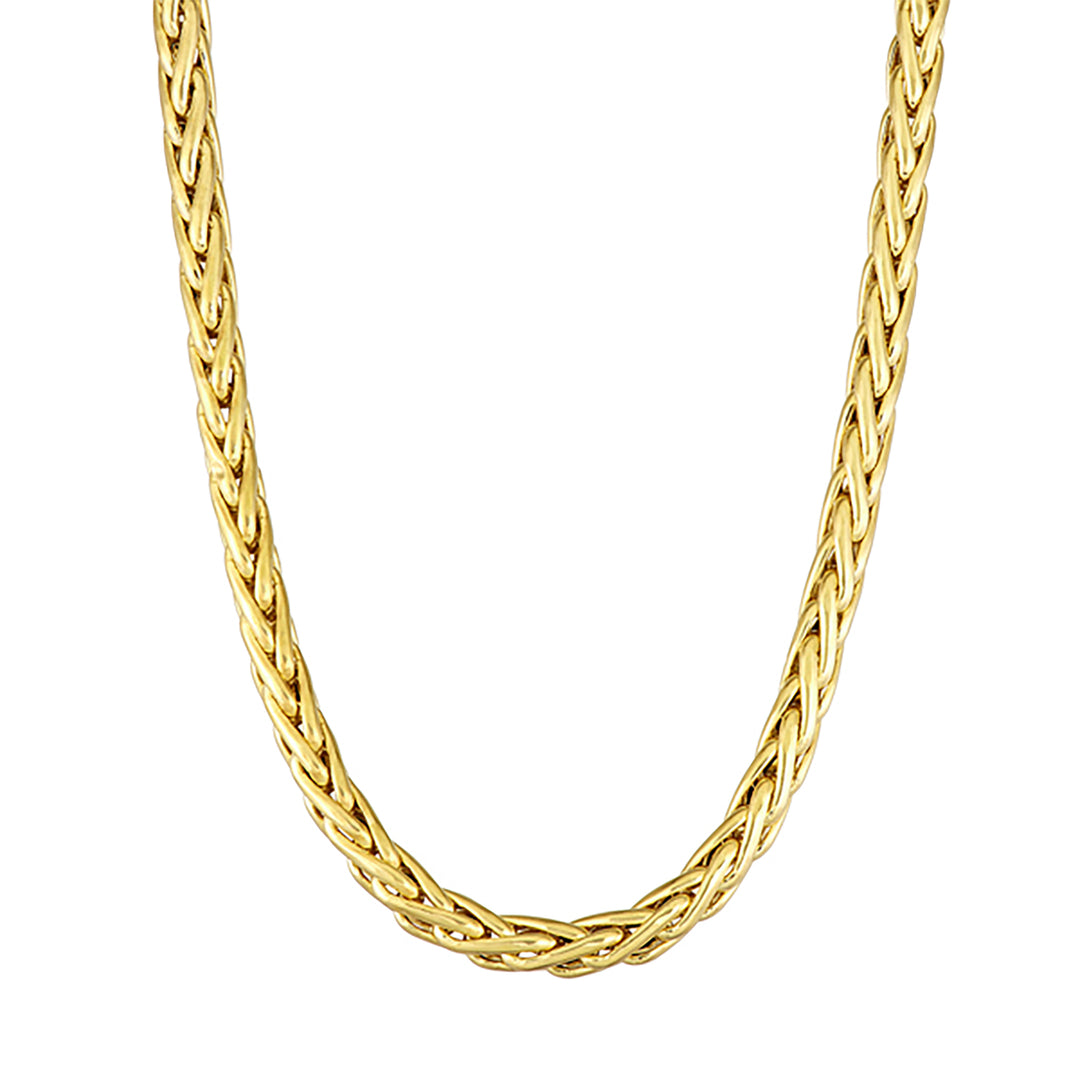 10K Yellow Gold 3mm Wheat Chain Necklace 20"