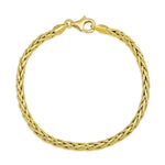Load image into Gallery viewer, 10K Yellow Gold 3mm Wheat Chain Bracelet 7.5&quot;
