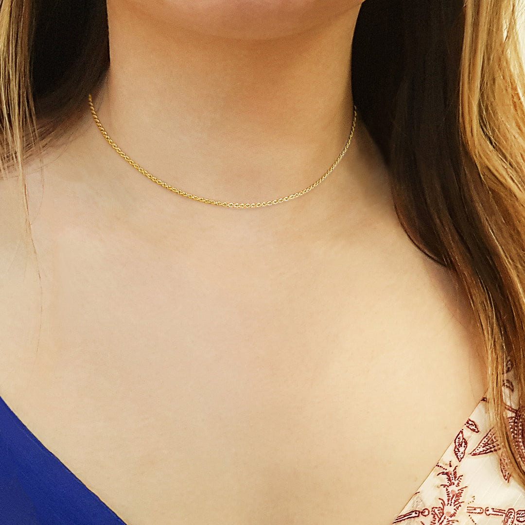 10K Yellow Gold Rope Chain Necklace