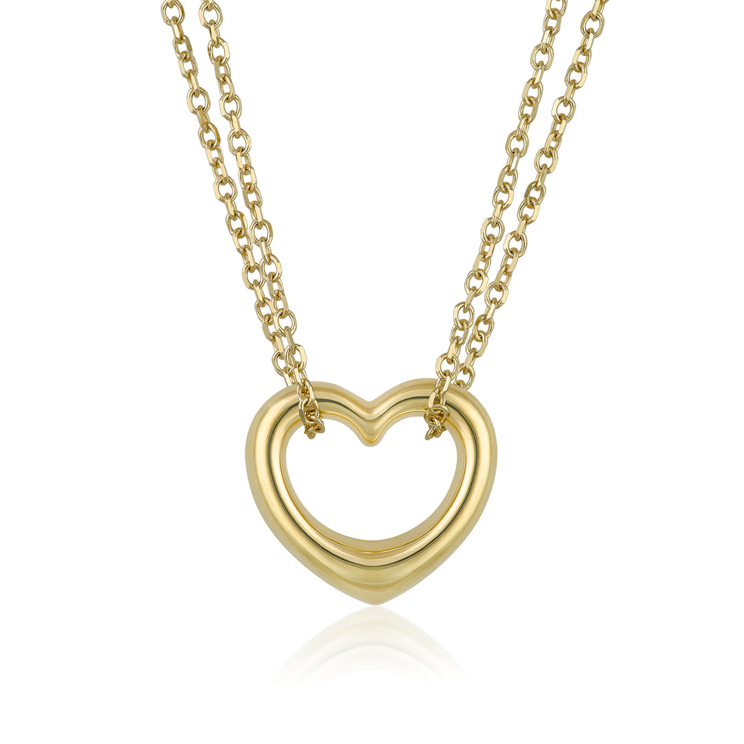 10K Yellow Gold Perfect Heart Necklace