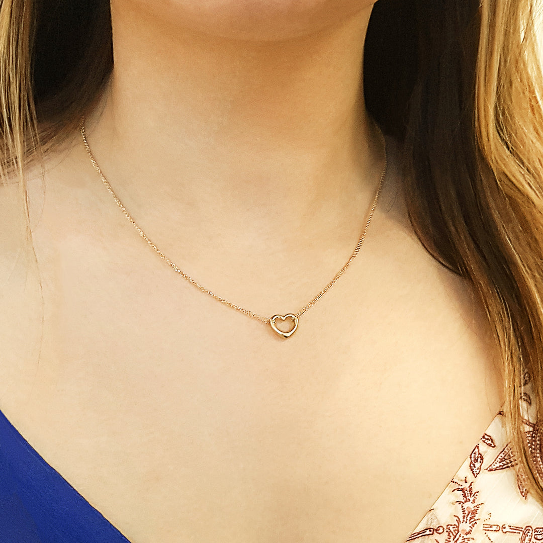 10K Yellow Gold Perfect Heart Necklace