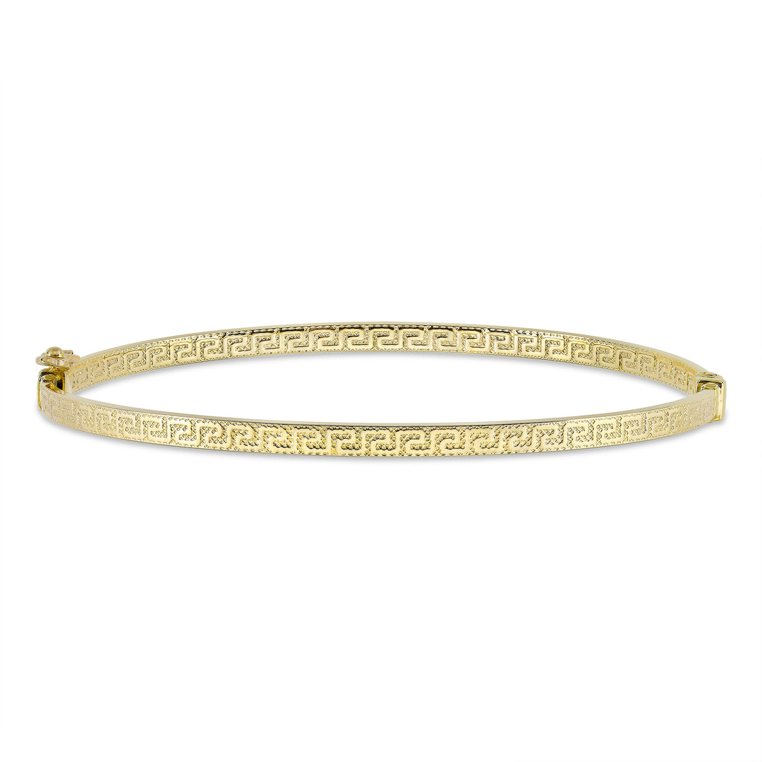 10K Greek Symbols Yellow Gold Bangle