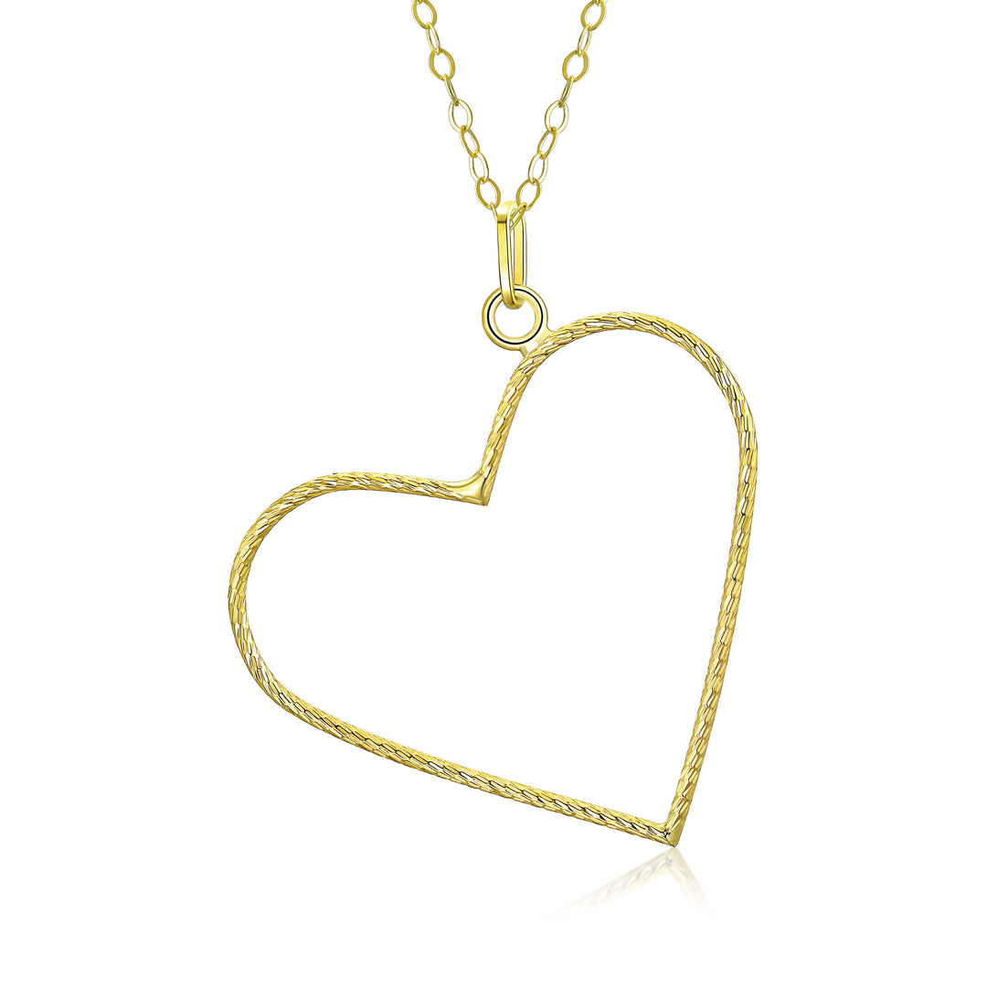 10K Yellow Gold Minimal Open Heart Pendant