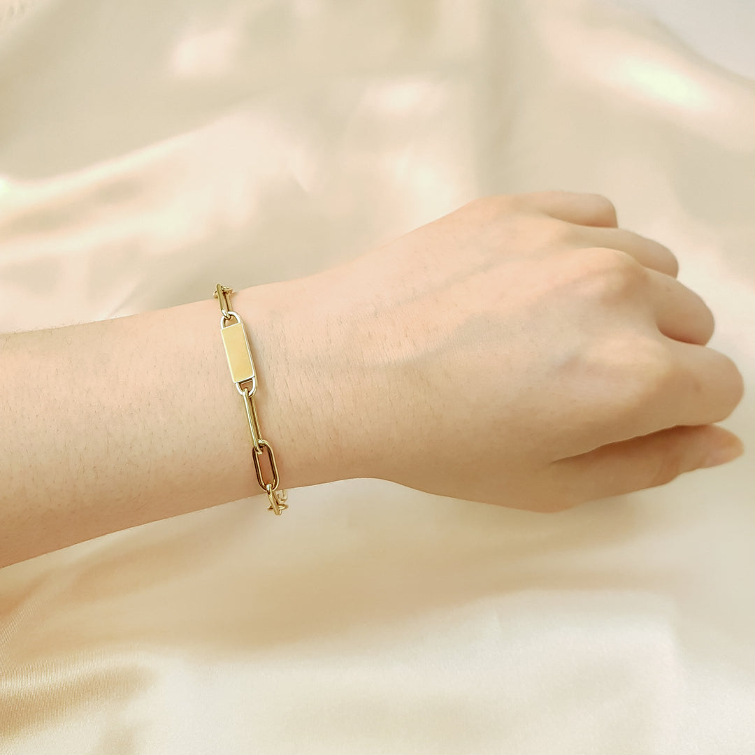 10K Yellow Gold Paper Clip Goes with Everything Bracelet