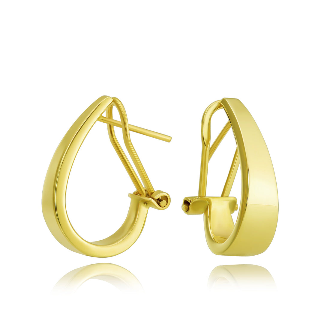 14K Yellow Gold Sleek Modern Hoop Earrings