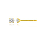 Load image into Gallery viewer, 10K Yellow Gold Round 4mm Petite Stud CZ Earrings

