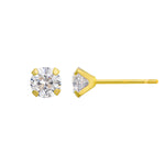Load image into Gallery viewer, 10K Yellow Gold Round 7mm Everyday Stud CZ Earrings

