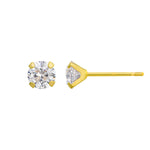 Load image into Gallery viewer, 10K Yellow Gold Round 5mm Modern Stud CZ Earrings
