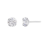 Load image into Gallery viewer, 10K White Gold Round 6mm Modern CZ Stud Earrings
