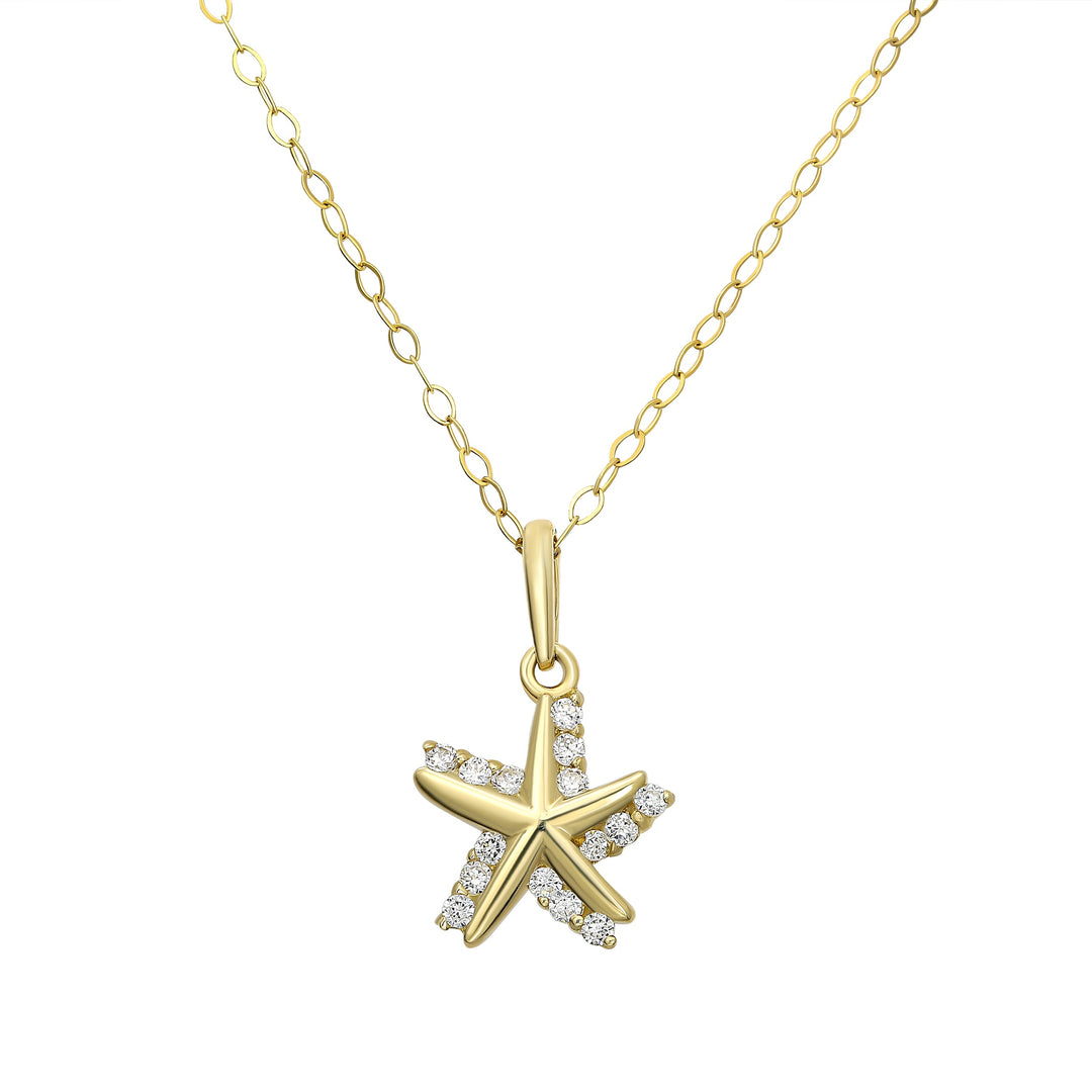 10K Yellow Gold Starfish Pendant