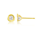 Load image into Gallery viewer, 10K Yellow Gold Round CZ Stud Earrings
