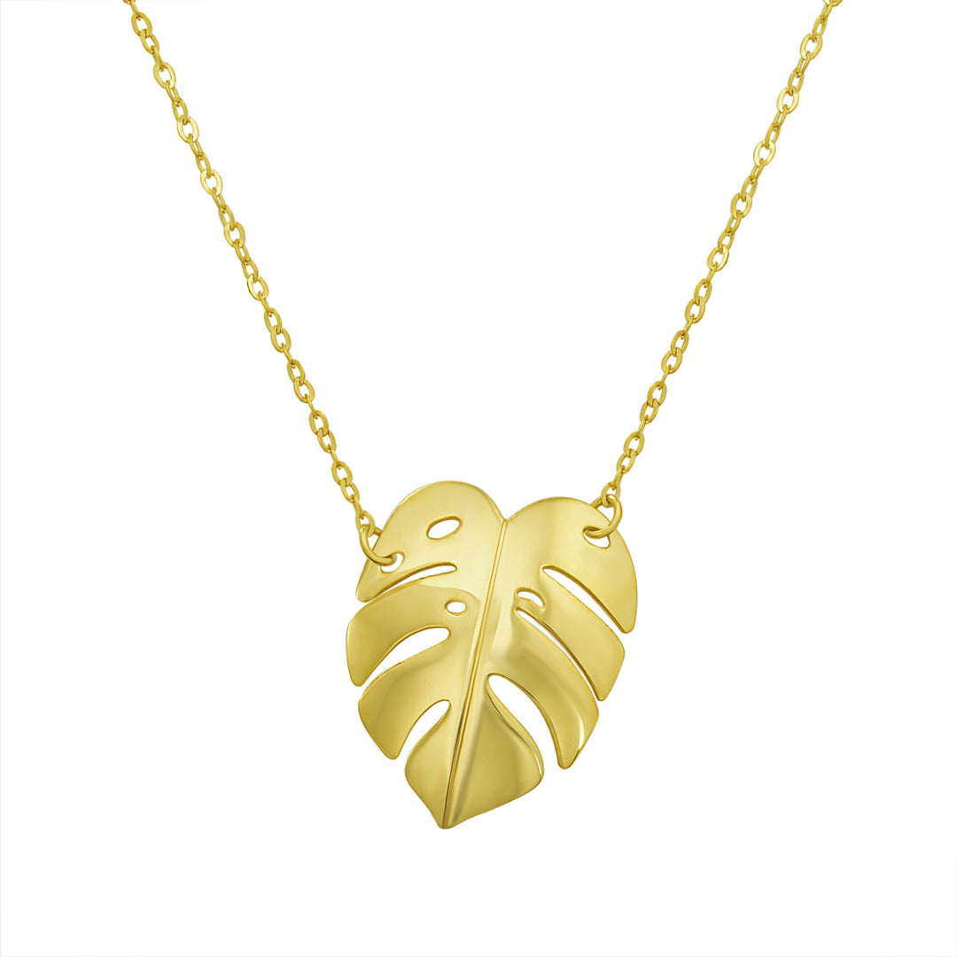 10K Yellow Gold Leaf Pendant